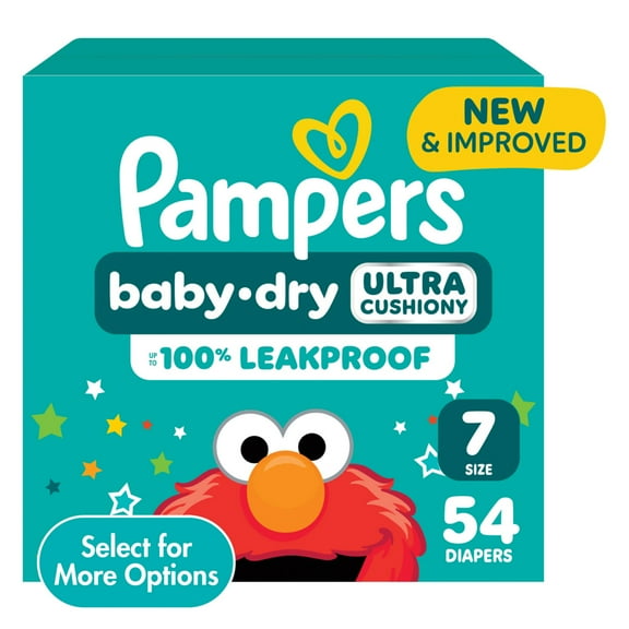 Pampers Baby Dry Baby Diapers Size 7, 54 Count (Select for More Options)