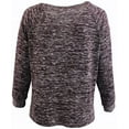 thumbnail image 2 of Dreamer P Plus Size Women's Paisley Round Neck Top Sweater Fashion T Shirt Top Burgundy 1X (16.046), 2 of 4