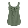 thumbnail image 4 of Kilaqueen Womens Bow Tie Front Tank Tops Summer Dressy Solid Color Square Neck Sleeveless Tunic Blouses Lightweight Loose Fit Casual Going Out Cami Gauze Shirts, 4 of 7