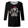 thumbnail image 4 of Christmas Shirts for Women 3/4 Sleeve Tops Casual Loose Fit Print Holiday T Shirts for Ladies, 4 of 4