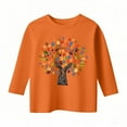 thumbnail image 3 of Kiijoy Toddler Girls Orange Graphic Tee Cotton 3/4 Sleeve Crew Neck T Shirt, Sizes 2-3, 3 of 3