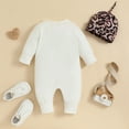 thumbnail image 5 of IROINNID Savings Baby Bodysuit Long Sleeve Valentine's Day Baby Love Romper Leopard Hat Cotton Sets,White, 5 of 6
