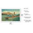 thumbnail image 2 of Waikiki Hawaii - Surf Riders - Los Angeles Steamship Company - Diamond Head Crater - Vintage Ocean Liner Travel Poster by Kerne Erickson - Fine Art Matte Paper Print (Unframed) 30x44in, 2 of 4