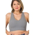 thumbnail image 4 of Zenana Women & Plus Size Ribbed Cropped Racerback Tank Top (S-3XL), 4 of 5