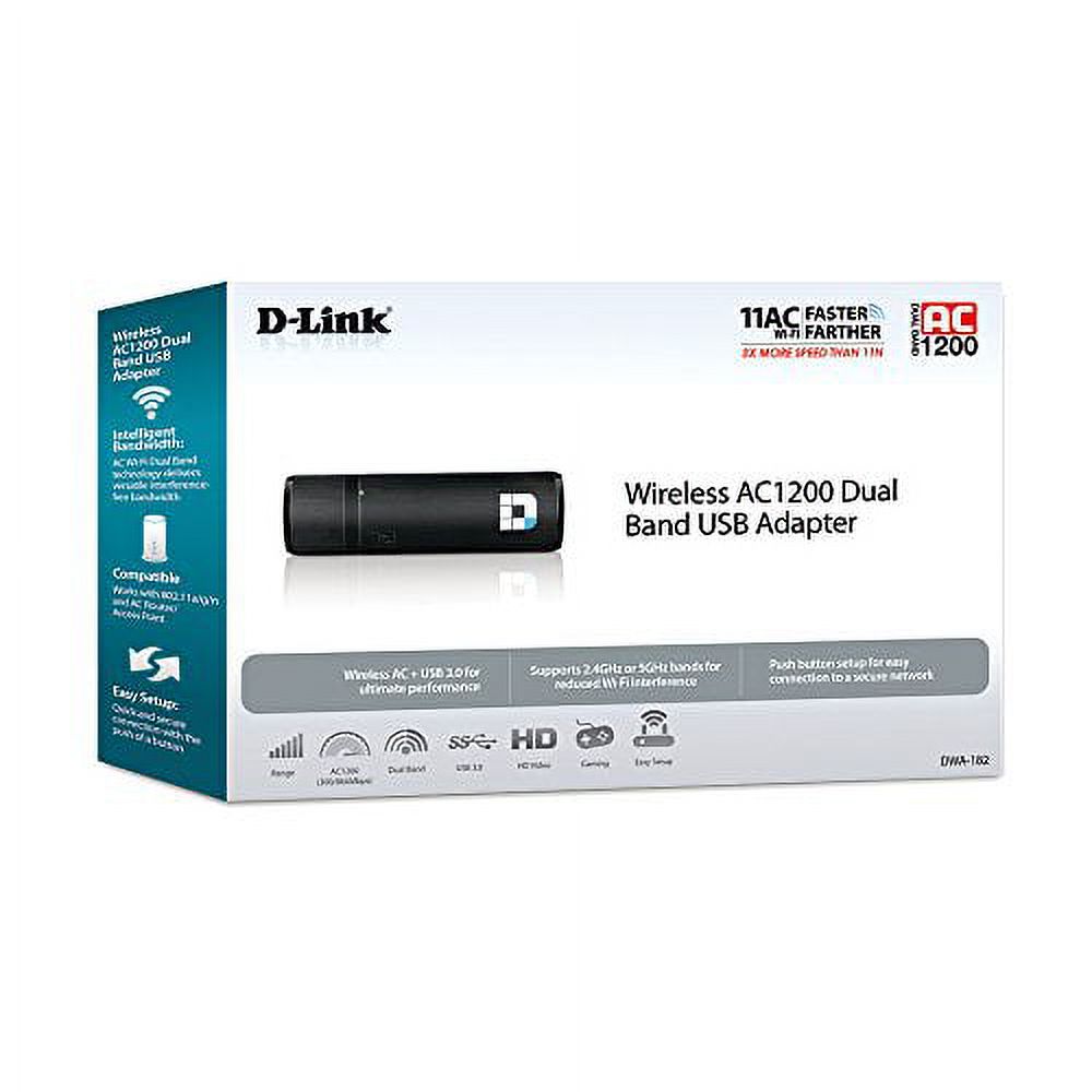 used D-Link DWA-182 Wireless AC1200 Dual Band USB Adapter with Cradle - image 4 of 5