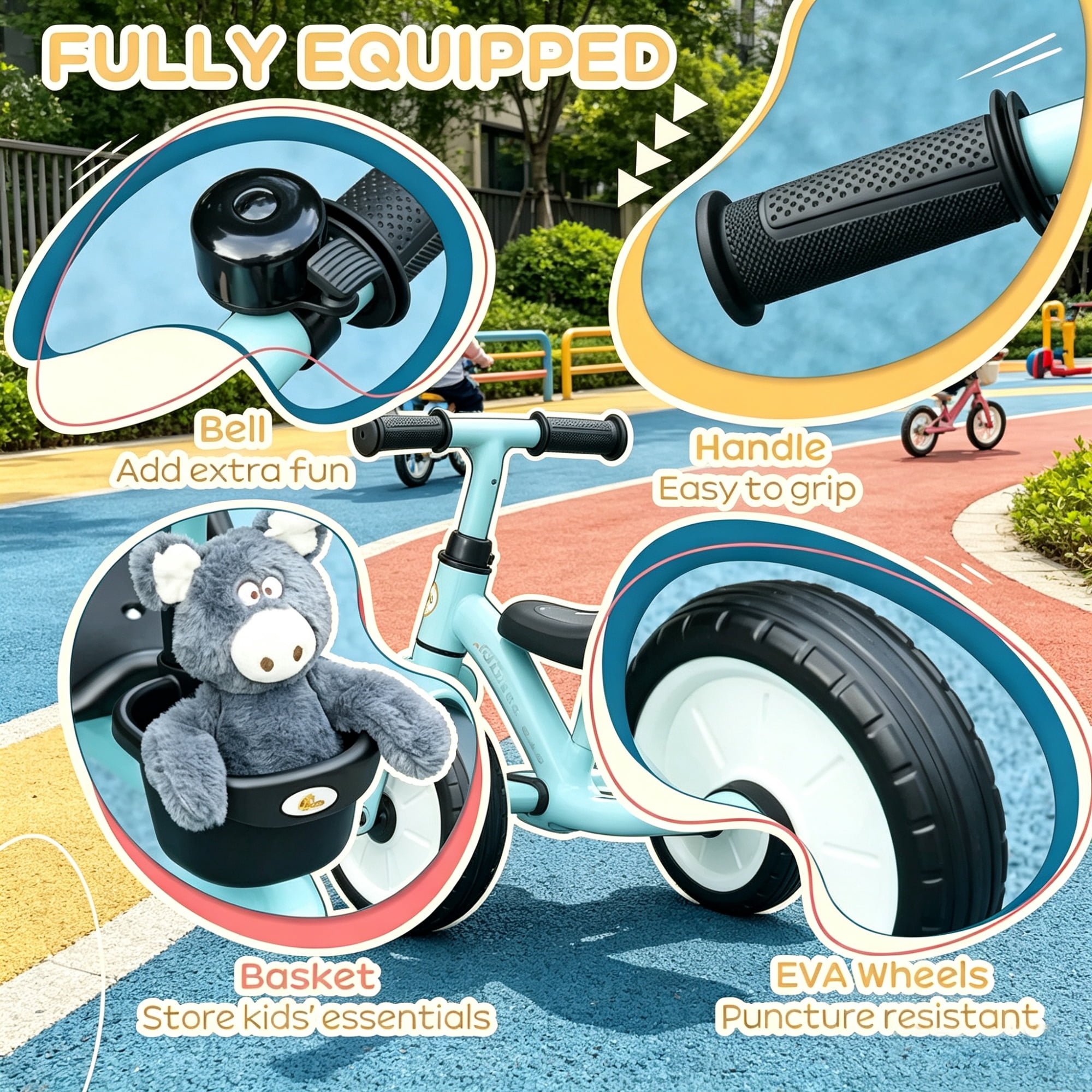 3-Wheel Toddler Tricycle: Kids Bike for Children 2-5 Years Old, Blue