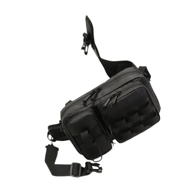 Bolsa de aparejos de pesca Kusrkot impermeable multifuncional organizador cruzado riñonera Negro