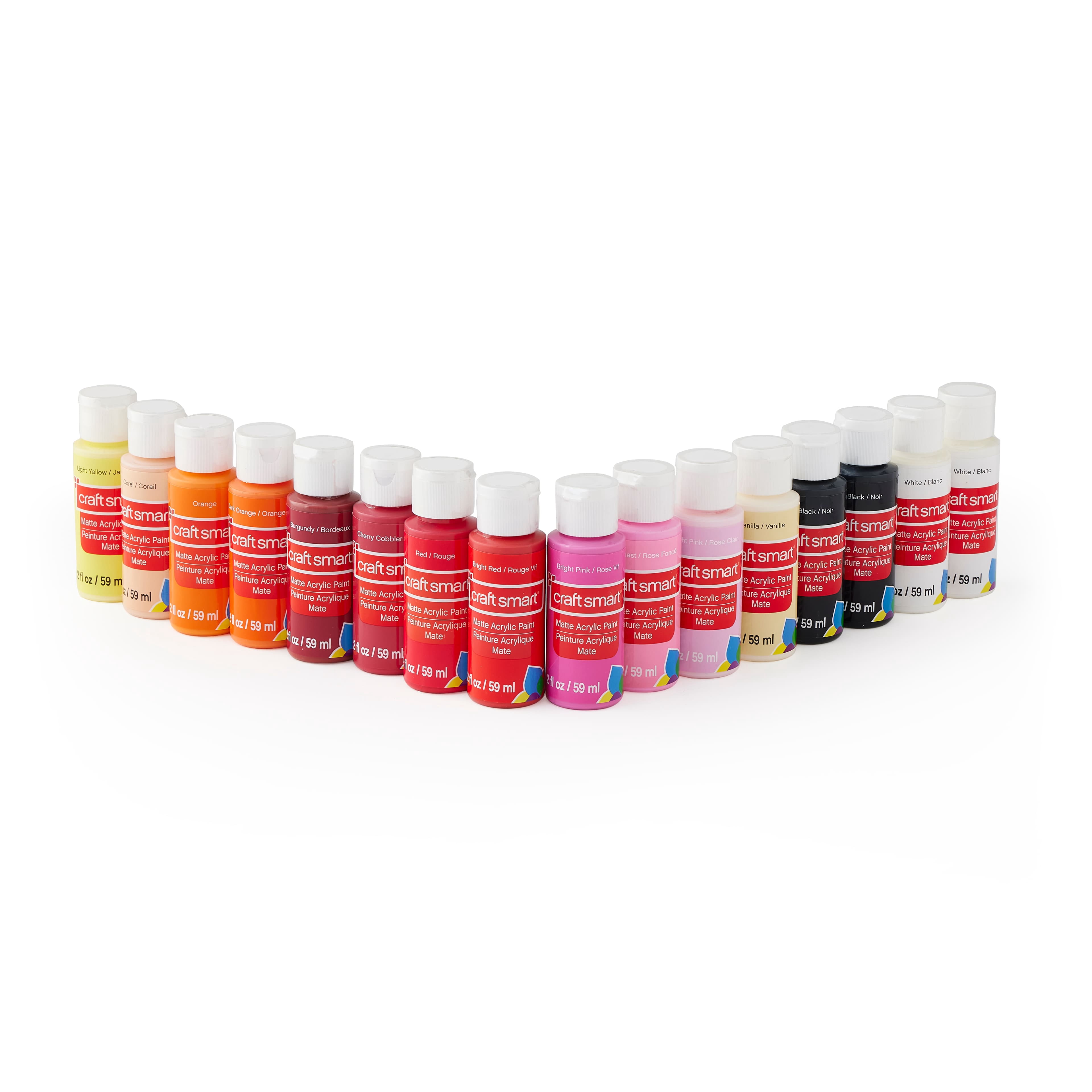 Craft Smart Acrylic Paint Set, Super Value Assorted Finishes, Multicolor, 2 fl. oz., 48-Pack