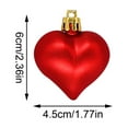 thumbnail image 3 of 24 Pcs Valentine's Day Heart Shaped Decorations Heart Shaped Balls Shatterproof Tree Ornaments for Anniversary Wedding Party Table Decor Red, 3 of 5