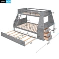thumbnail image 5 of Newboti Furniture Twin over Full Bunk Bed with Trundle and Built-in Desk, Three Storage Drawers and Shelf, Gray NO.43796, 5 of 15