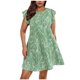 thumbnail image 1 of Vestido Corto de Manga Larga para Mujeres Talla Grande Cuello Redondo Manga Corta Impresión Floral, Cómodo Vestido de Verano Casual, 1 of 6