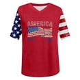 thumbnail image 4 of WAYUTE Women'S T-Shirts Us National Flag Pattern USA 1776-2026 Letter Print V Neck Short Sleeve For 4Th Of July Office Vintage Tees,Red,M, 4 of 4