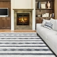 thumbnail image 7 of BNM Farmhouse Wool Geometric Fringe Rug, 4' x 6', Black, 7 of 7