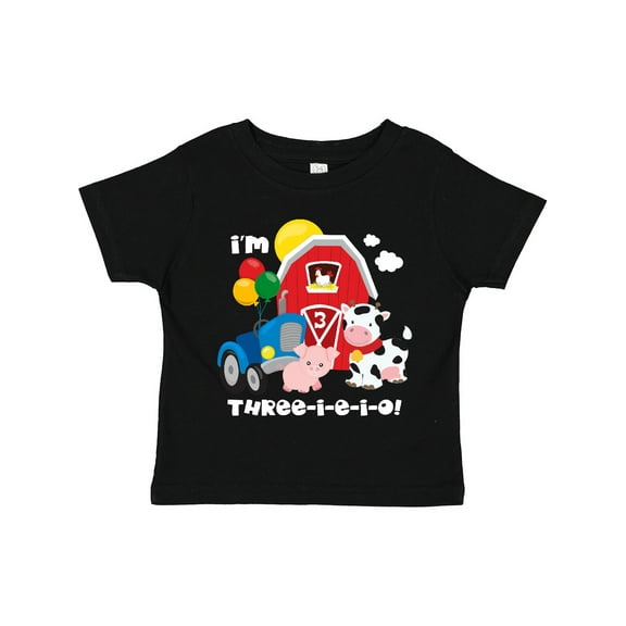 Inktastic Three-i-e-i-o 3rd Birthday Boys or Girls Toddler T-Shirt