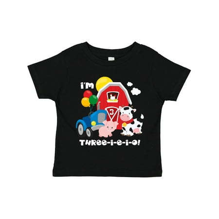 

Inktastic THREE-I-E-I-O 3rd Birthday Gift Toddler Boy or Toddler Girl T-Shirt