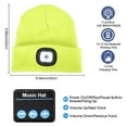 thumbnail image 3 of Morttic LED Headlamp Cap with Headphones and Built-in Speaker Mic, Unisex USB Rechargeable Bluetooth Beanie Hat with Light, Winter Knitted Music Hat (Blue), 3 of 5