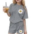 thumbnail image 2 of Amidoa Girls Summer 2 Piece Outfits Cute Floral Short Sleeve and Casual Shorts Kids Gray Size 10, 2 of 8