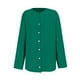thumbnail image 4 of Blusa holgada con botones para mujer: camisa de manga larga y color liso, top informal con cuello en V para el trabajo o el fin de semana, tallas S-5XL., 4 of 4