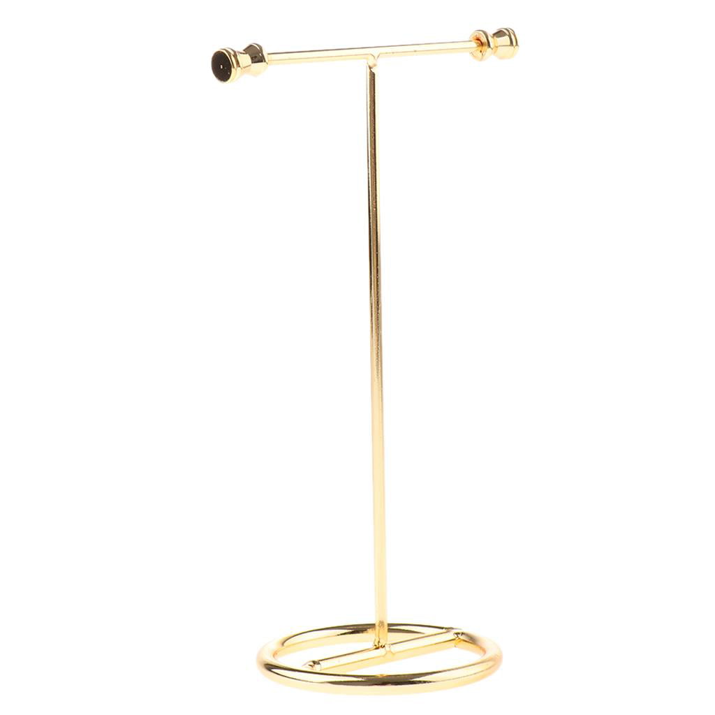 Delicate Golden Earring Display Stand Necklace Ring Jewelry Organizer Holder 