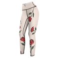 thumbnail image 6 of Rose Pattern High Waisted Leggings for Women Regular & Plus - No See Through Tummy Control Cycling Workout Yoga Pants without Pockets 2XL, 6 of 6