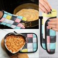 thumbnail image 5 of Yayeee Oven Mitts and Pot Holder Set of 4 Heat Resistant Kitchen Gloves Baking Hot Pad, Gray Checkered Pattern, 5 of 5