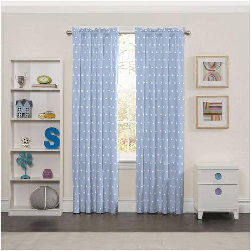 Eclipse Kids Cozy Clouds Print Thermal Blackout Window Curtain