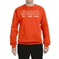 thumbnail image 2 of Eat Sleep Game Video Gamer Gift Fan Pop Culture Unisex Crewneck Graphic Sweatshirt, Orange, X-Large, 2 of 3
