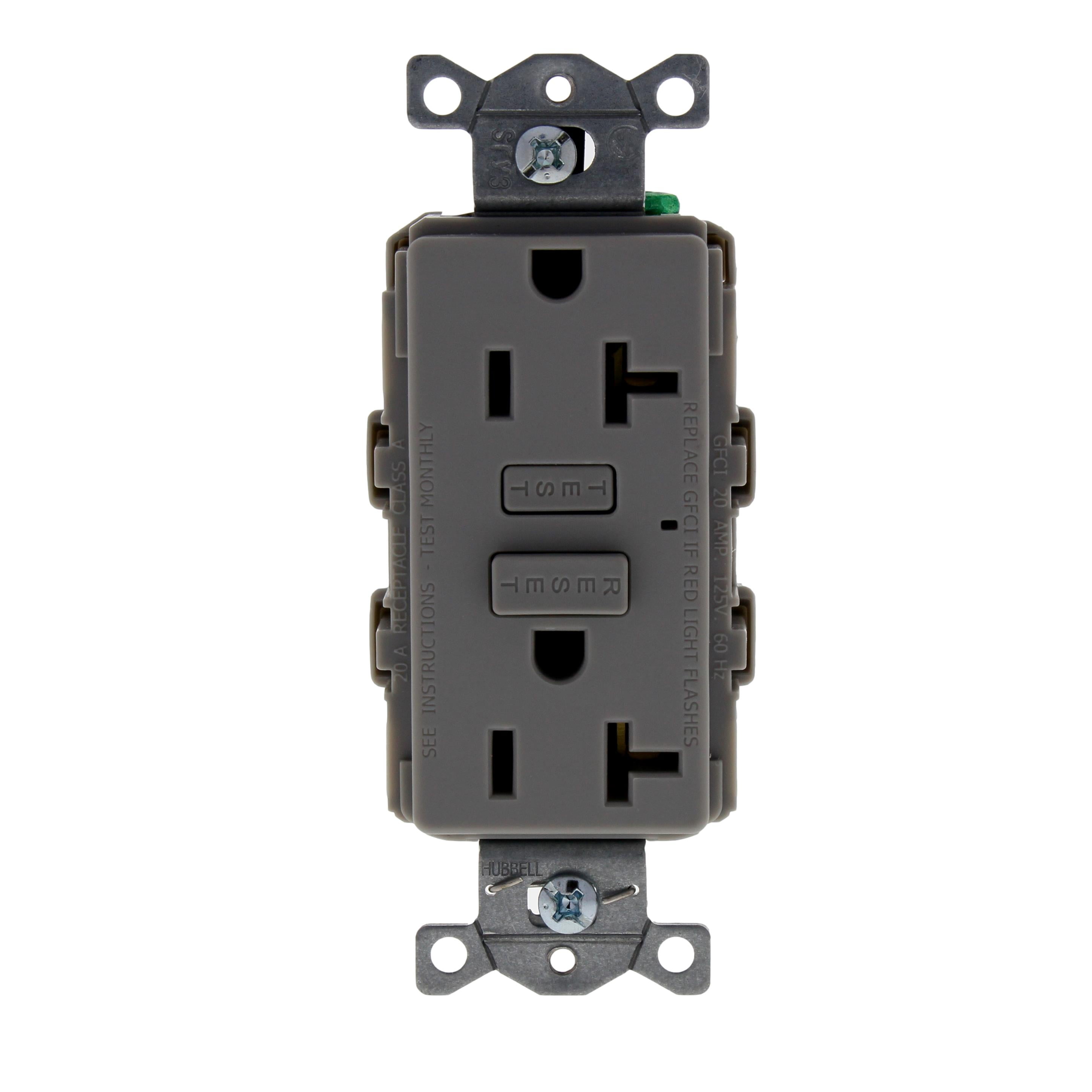 New Gray Outlets Hubbell GFCI Commercial Receptacles  20A  125V