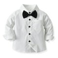 thumbnail image 2 of IBTOM CASTLE Toddler Baby Boys Baptism Christening Outift Gentleman Bowtie Shirt + Long Suspender Pants Wedding Birthday Formal Tuxedo Overalls Clothes, 2 of 8