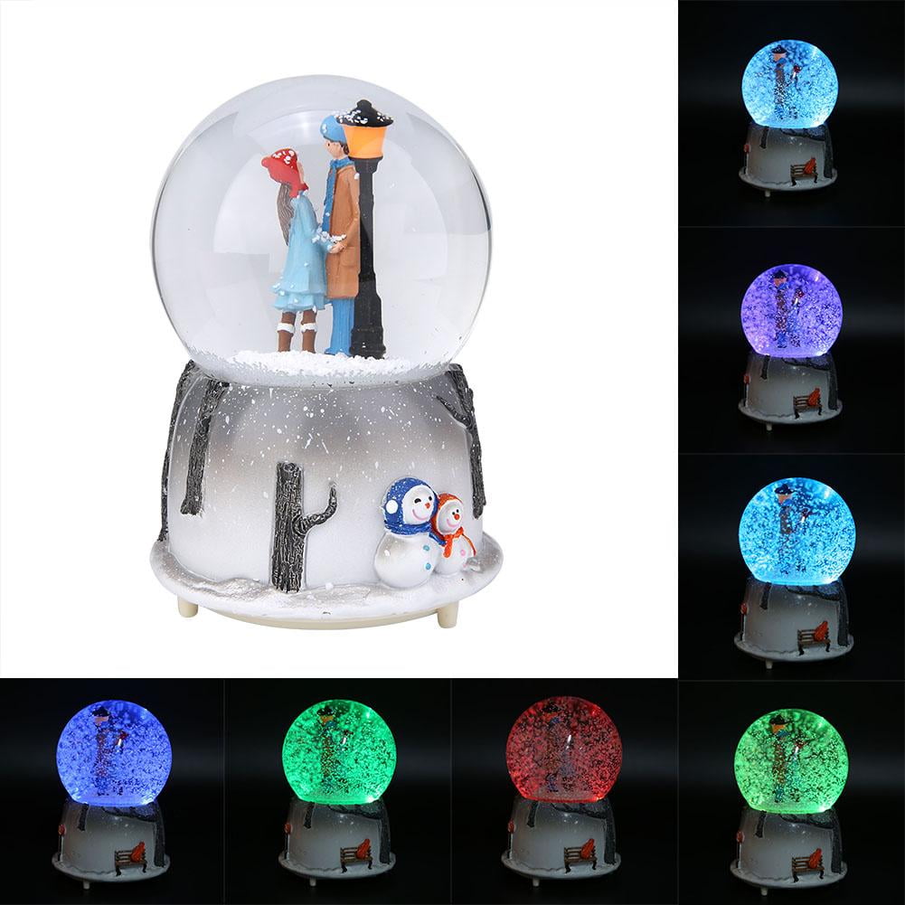 OTVIAP Novelty Night Light Musical Snow Globe Music Box Desktop