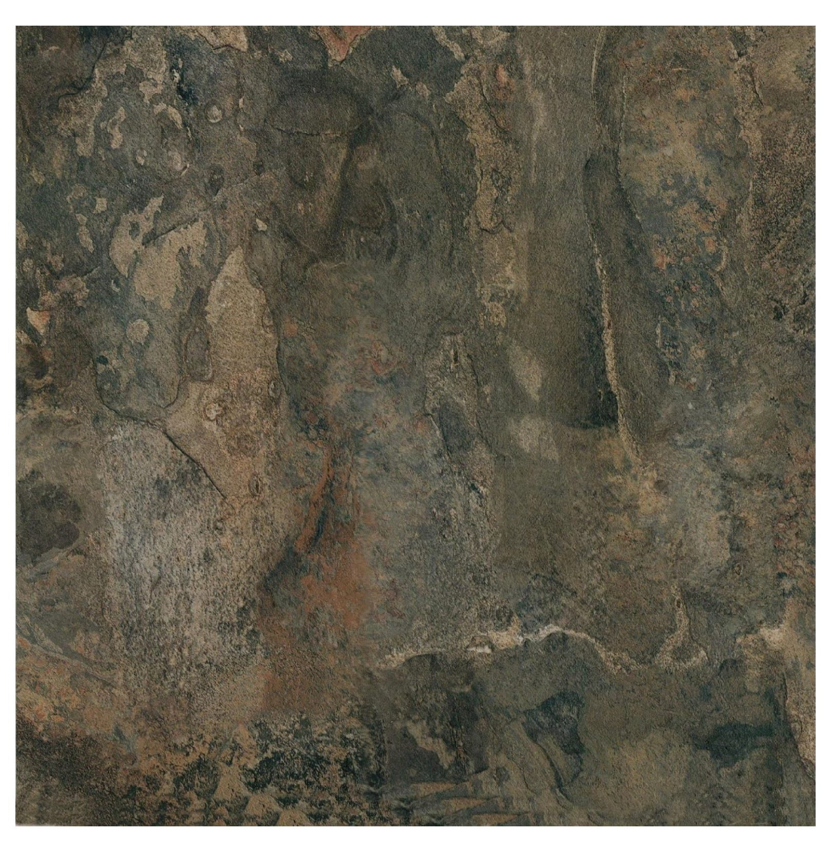 Pack of 20 Home 12” x 12” Self Adhesive High Gloss (No Wax) Finish 1.2mm Thick Vinyl Tiles - Dark Slate Marble