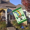 thumbnail image 6 of St Patrick''s Day Flag,Shamrock Spirit Gold Coin Hat Rainbow St Patricks Flag 28 x 40 Inch Clover Double-Sided Display with 2 Grommets Double Thickness House Flag for Garden and Home Decorations, 6 of 6