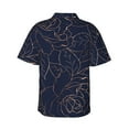 thumbnail image 3 of JUNZAN Navy Dark Blue Pattern Hawaiian Shirt for Men,Summer Beach Casual Short Sleeve Button Down Shirts-Medium, 3 of 9