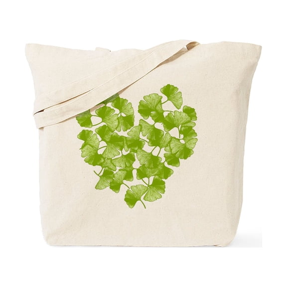 CafePress - Ginkgo Leaf Heart Tote Bag - Unisex Canvas Tote Bag, Beige, 1-Piece