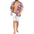 thumbnail image 2 of LA LEELA Men's Hawaiian Shirts Short Sleeve Button Down Shirt Mens Casual Shirts Vacation Tropical Beach Summer Party Shirts for Men Funny S Floral Leaf, Multicoloured, 2 of 5