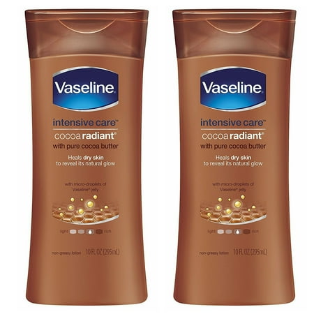 (2 Pack) Vaseline Intensive Care Cocoa Butter Deep Conditioning Rich Hydrating Lotion 10 fl oz