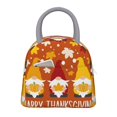 thumbnail image 1 of Fotbe Happy Thanksgiving Three Gnomes Bolsa de Almuerzo con Estampado, Lonchera Aislada, Contenedor de Comida Reutilizable Tipo Cooler a Prueba de Fugas, 1 of 6