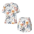 thumbnail image 5 of Naloa Lilies Flowers Women's Short-Sleeved Pajama Set, Loungewear, Summer pajamas, Breathable Cozy - XX-Large, 5 of 9