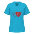 thumbnail image 1 of Hauts d'Été pour Femmes 2023 Hauts à Manches Courtes Col en V Uniforme de Travail Infirmier T-shirts, 1 of 8