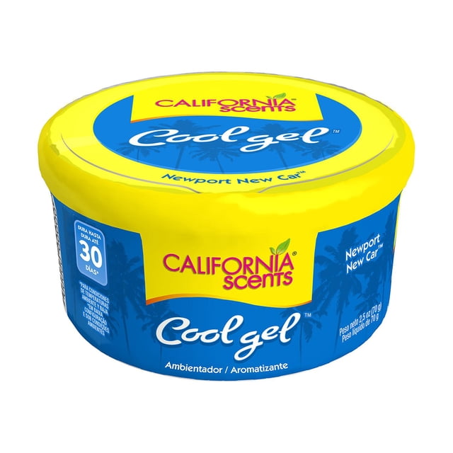 Aromatizante Gel California Scents 2.5oz Aroma Nuevo Lata Blanco