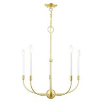 Livex Lighting  5-light Satin Brass Chandelier, 46065-12 - 24" Dia x 28" H