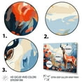 thumbnail image 3 of Designart "Deer in the Forest Red and Blue" Animals Framed Wall Art Decor - Modern Farmhouse Red Deer Landscape Hallway Framed Wall Art Decor, 3 of 6