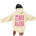 thumbnail image 7 of Towmus Women's Graphic Hoodies Oversized Fall Winter Fleece Letter Flower Print Sweatshirt Women's Casual Long Sleeve Pullover, 7 of 7
