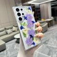 thumbnail image 3 of for Samsung Galaxy S25 Ultra Case with Pressed Real Flower, Women Girls Cute Glitter Aesthetic Floral Pattern Slim Soft TPU Bumper Shockproof Phone Cover for Galaxy S25 Ultra, White/Purple, 3 of 14
