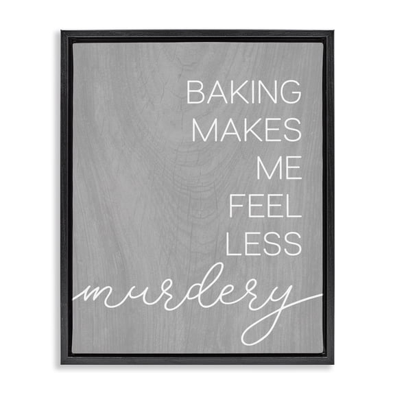 Stupell Industries Rustic Lodge Funny Baking Kitchen Phrase Black Floating Frame Canvas Art, 25 x 31, by Lil' Rue