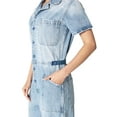thumbnail image 4 of Saints & Hearts Womens Aviator Coverall Denim Jumpsuit (L, Light Denim), 4 of 5