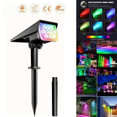 

T-SUN Solar Spot Lights Garden Light IP65 Super Bright Landscape Wall Lights(RGB)