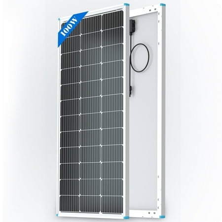 Renogy 100 Watt 12 Volt Solar Panel, High Efficiency Monocrystalline PV Module, Power Charger for RV Marine Rooftop Farm Battery, Single 100W