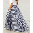 thumbnail image 3 of Clearance!BKQCNKM Maxi Skirt, Long Skirts for Women, Flowy Skirts for Women, High Waisted Skirts for Women, A Line Skirt, Plaid Skirt, Blue 4XL, 3 of 3
