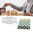 thumbnail image 4 of Roll Up Chess Board Game Set, Interactive Plastic Portable Chess Checkers Set  for Competitions Black,Green, 4 of 7